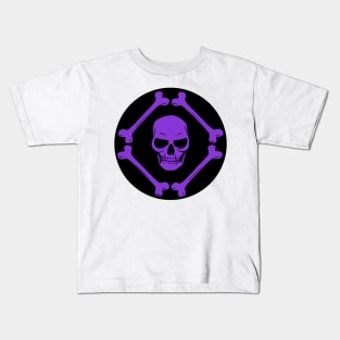 Skull and bones pattern purple & black Kids T-Shirt